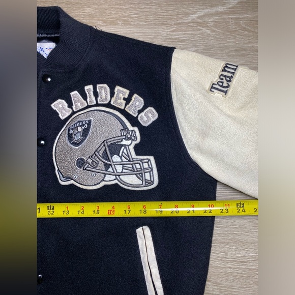 Vintage Chalk Line Oakland Raiders NFL Varsity Letterman Jacket Men Size MEDIUM - Picture 8 of 14